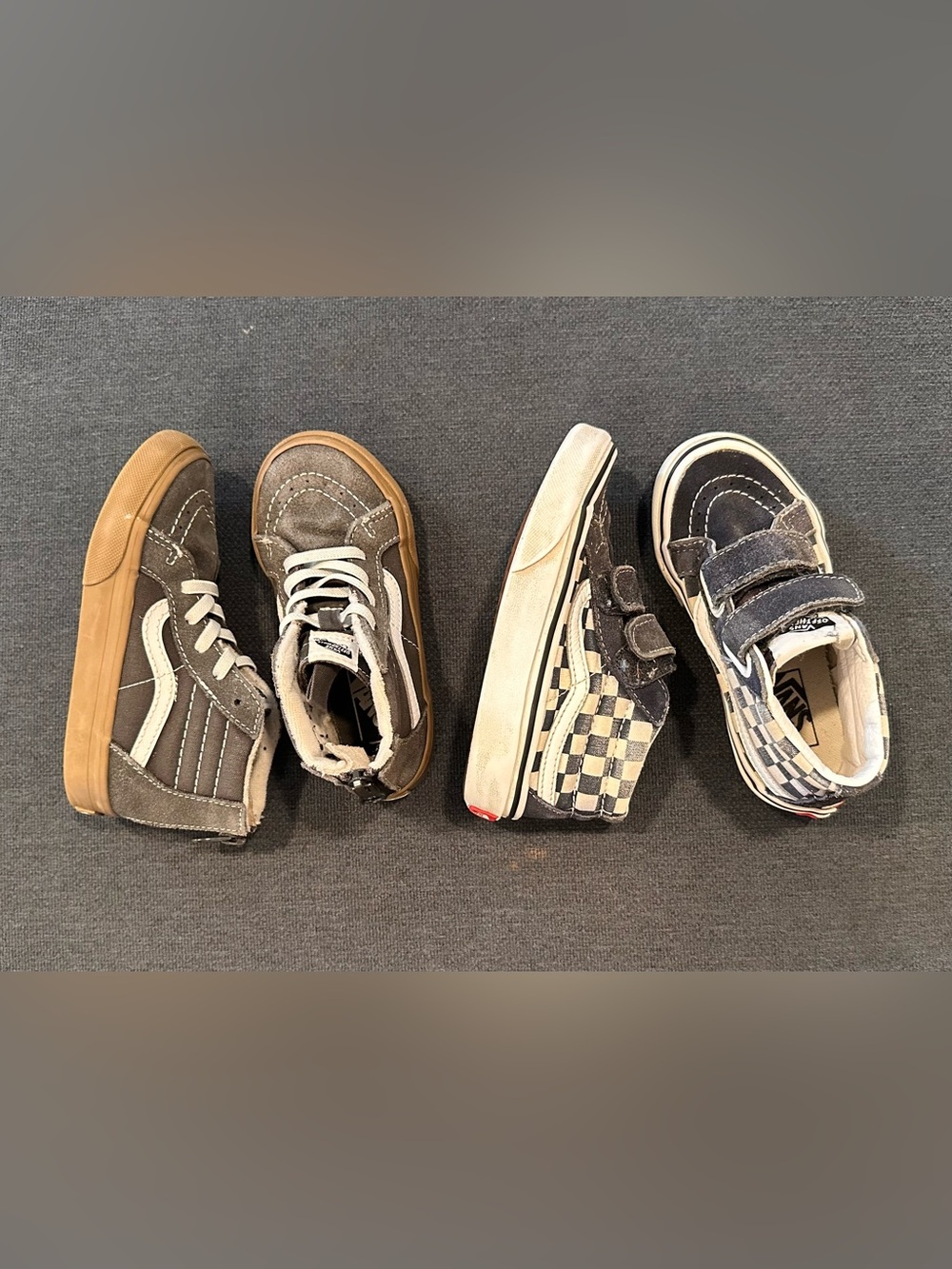 Two pairs of high top vans toddler boy sz 9.5 / 10.5